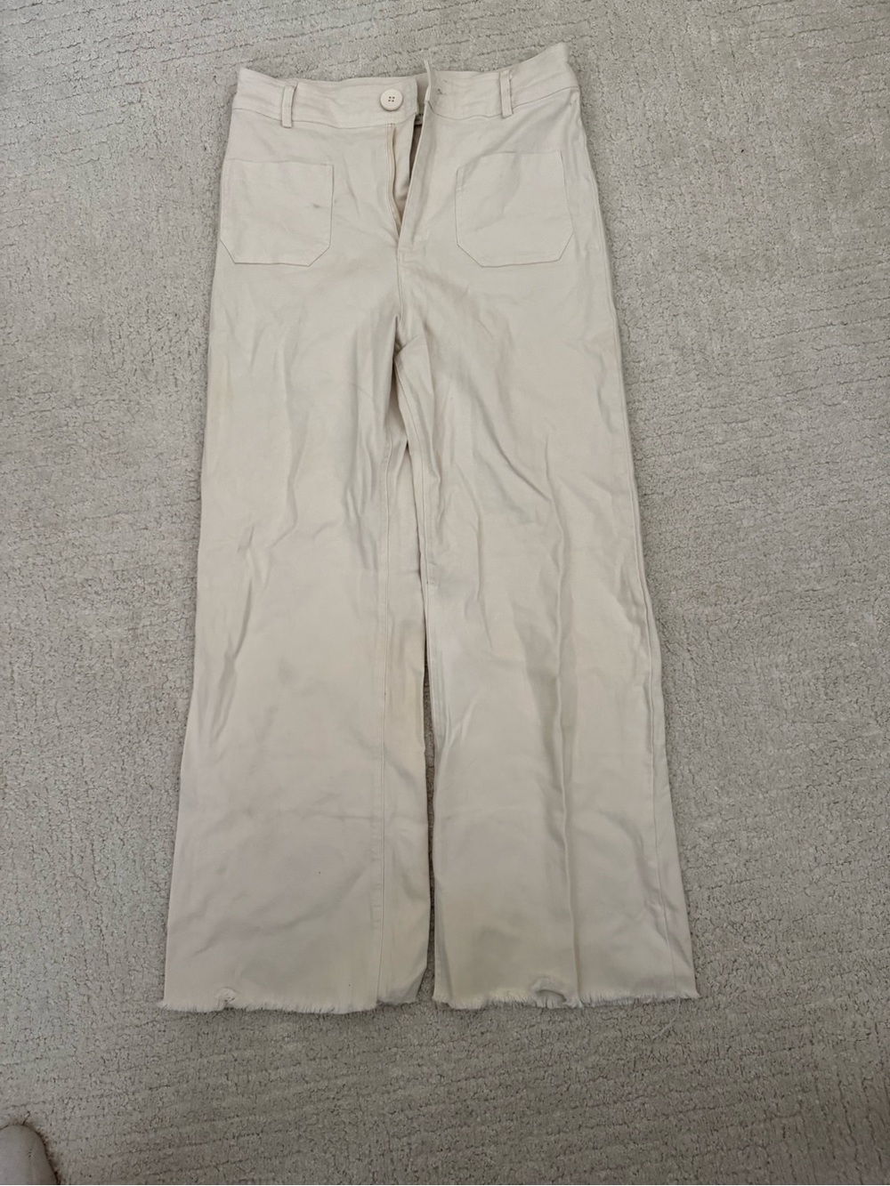 Women’s Casual Wide-Leg Pants in Off-White